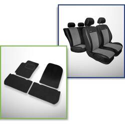 Conjunto: tapetes de veludo + capas feitas sob medida para Citroen Xsara Picasso Minivan (1999-2010) – Premium cinza