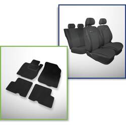 Conjunto: tapetes de veludo + capas feitas sob medida para Dacia Duster SUV (2010-2013) – Elegance P-1