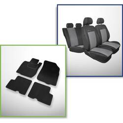 Conjunto: tapetes de veludo + capas feitas sob medida para Dacia Duster SUV (2010-2013) – Elegance P-2