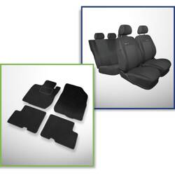 Conjunto: tapetes de veludo + capas feitas sob medida para Dacia Sandero Hatchback (2008-2012) – Elegance P-3