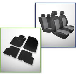 Conjunto: tapetes de veludo + capas feitas sob medida para Dacia Sandero II Hatchback (2012-2020) – Elegance P-2