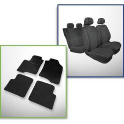 Conjunto: tapetes de veludo + capas feitas sob medida para Fiat Panda III Hatchback, Van (2012-....) – Elegance P-1 - 4 lugares