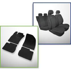 Conjunto: tapetes de veludo + capas feitas sob medida para Fiat Tipo Hatchback, Kombi, Sedan (2015-....) – Elegance P-1