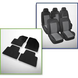 Conjunto: tapetes de veludo + capas feitas sob medida para Ford C-MAX Minivan (2003-2010) – Elegance P-2