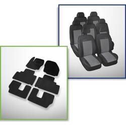 Conjunto: tapetes de veludo + capas feitas sob medida para Ford Galaxy III Minivan (2006-2015) – Elegance P-2