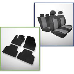 Conjunto: tapetes de veludo + capas feitas sob medida para Ford Kuga I SUV (2008-2012) – Elegance P-2