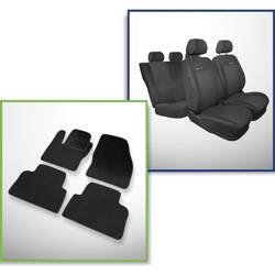 Conjunto: tapetes de veludo + capas feitas sob medida para Ford Kuga I SUV (2008-2012) – Elegance P-3