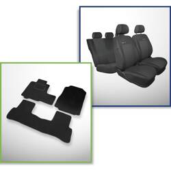 Conjunto: tapetes de veludo + capas feitas sob medida para Honda CR-V III SUV (2007-2012) – Elegance P-3