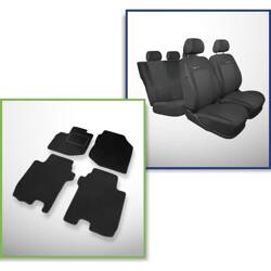 Conjunto: tapetes de veludo + capas feitas sob medida para Honda Jazz III Hatchback (2008-2015) – Elegance P-3