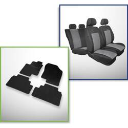 Conjunto: tapetes de veludo + capas feitas sob medida para Kia Venga Minivan (2009-2015) – Elegance P-2