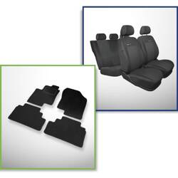 Conjunto: tapetes de veludo + capas feitas sob medida para Kia Venga Minivan (2009-2015) – Elegance P-3