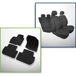 Conjunto: tapetes de veludo + capas feitas sob medida para Mitsubishi Outlander II SUV (2006-2012) – Elegance P-1