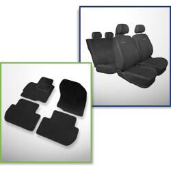 Conjunto: tapetes de veludo + capas feitas sob medida para Mitsubishi Outlander II SUV (2006-2012) – Elegance P-4