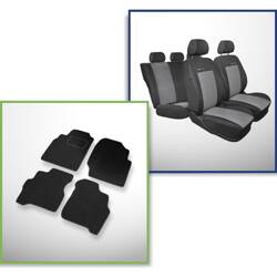 Conjunto: tapetes de veludo + capas feitas sob medida para Nissan Almera N16 Hatchback, Sedan (2000-2006) – Elegance P-2