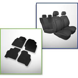 Conjunto: tapetes de veludo + capas feitas sob medida para Nissan Almera N16 Hatchback, Sedan (2000-2006) – Elegance P-3