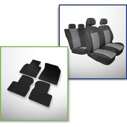 Conjunto: tapetes de veludo + capas feitas sob medida para Nissan Micra IV K13 Hatchback (2010-2016) – Elegance P-2