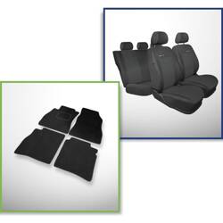 Conjunto: tapetes de veludo + capas feitas sob medida para Nissan Pulsar Hatchback (2014-2018) – Elegance P-1