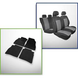 Conjunto: tapetes de veludo + capas feitas sob medida para Nissan Pulsar Hatchback (2014-2018) – Elegance P-2