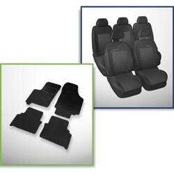 Conjunto: tapetes de veludo + capas feitas sob medida para Opel Meriva I Minivan (2002-2010) – Elegance P-3