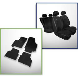 Conjunto: tapetes de veludo + capas feitas sob medida para Opel Meriva I Minivan (2002-2010) – Premium preto