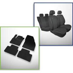 Conjunto: tapetes de veludo + capas feitas sob medida para Opel Meriva II Minivan (2010-2017) – Elegance P-1