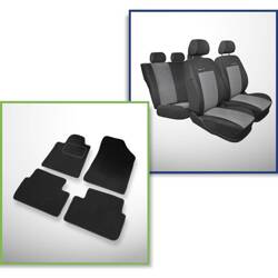 Conjunto: tapetes de veludo + capas feitas sob medida para Peugeot 407 Coupé, Sedan, SW (2004-2011) – Elegance P-2