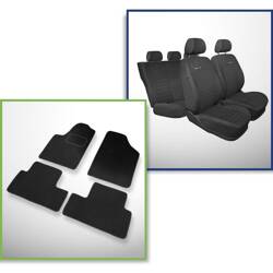 Conjunto: tapetes de veludo + capas feitas sob medida para Peugeot Partner Van (1997-2008) – Elegance P-4