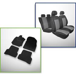 Conjunto: tapetes de veludo + capas feitas sob medida para Renault Captur I SUV (2013-2019) – Elegance P-2