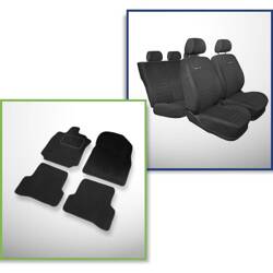 Conjunto: tapetes de veludo + capas feitas sob medida para Renault Captur I SUV (2013-2019) – Elegance P-4