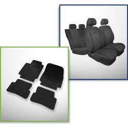 Conjunto: tapetes de veludo + capas feitas sob medida para Renault Clio III Grandtour, Hatchback (2005-2012) – Elegance P-3