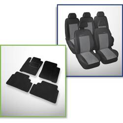 Conjunto: tapetes de veludo + capas feitas sob medida para Renault Scenic I Minivan (1996-2003) – Elegance P-2