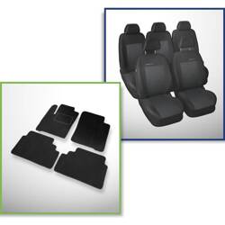 Conjunto: tapetes de veludo + capas feitas sob medida para Renault Scenic I Minivan (1996-2003) – Elegance P-3