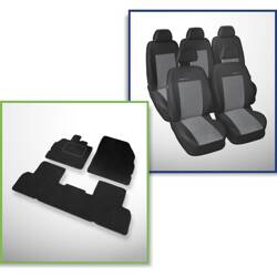 Conjunto: tapetes de veludo + capas feitas sob medida para Renault Scenic III Minivan (2009-2013) – Elegance P-2