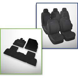 Conjunto: tapetes de veludo + capas feitas sob medida para Renault Scenic III Minivan (2009-2013) – Elegance P-4