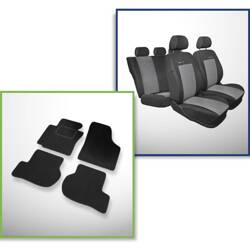 Conjunto: tapetes de veludo + capas feitas sob medida para Seat Leon II Hatchback (2005-2012) – Elegance P-2