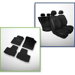 Conjunto: tapetes de veludo + capas feitas sob medida para Seat Mii Hatchback (2011-2019) – Premium preto