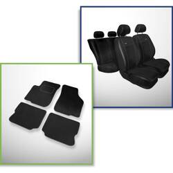 Conjunto: tapetes de veludo + capas feitas sob medida para Seat Toledo II Sedan (1999-2004) – Premium preto