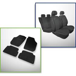 Conjunto: tapetes de veludo + capas feitas sob medida para Skoda Fabia II Hatchback, Kombi (2007-2014) – Elegance P-1 - segunda fileira - banco inteiro