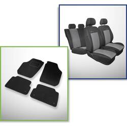 Conjunto: tapetes de veludo + capas feitas sob medida para Skoda Fabia II Hatchback, Kombi (2007-2014) – Elegance P-2 - segunda fileira - banco inteiro