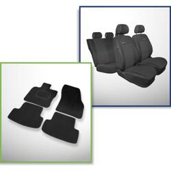 Conjunto: tapetes de veludo + capas feitas sob medida para Skoda Karoq SUV (2017-....) – Elegance P-1