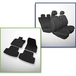 Conjunto: tapetes de veludo + capas feitas sob medida para Skoda Karoq SUV (2017-....) – Elegance P-4 - sem apoio de braços