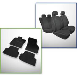 Conjunto: tapetes de veludo + capas feitas sob medida para Skoda Octavia III Kombi, Liftback (2013-2019) – Elegance P-1 - não há capa para o apoio de braços traseiro