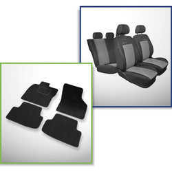 Conjunto: tapetes de veludo + capas feitas sob medida para Skoda Octavia III Kombi, Liftback (2013-2019) – Elegance P-2 - não há capa para o apoio de braços traseiro