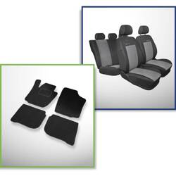 Conjunto: tapetes de veludo + capas feitas sob medida para Skoda Rapid Liftback, Spaceback (2012-2019) – Elegance P-2 - não há capa para o apoio de braços traseiro