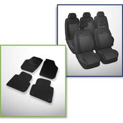 Conjunto: tapetes de veludo + capas feitas sob medida para Skoda Roomster Van (2006-2015) – Elegance P-3