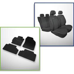 Conjunto: tapetes de veludo + capas feitas sob medida para Toyota Auris Hatchback (2007-2012) – Elegance P-1