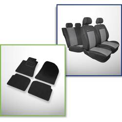 Conjunto: tapetes de veludo + capas feitas sob medida para Toyota Avensis II Sedan (2003-2008) – Elegance P-2