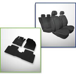 Conjunto: tapetes de veludo + capas feitas sob medida para Toyota Avensis III Kombi, Sedan (2009-2018) – Elegance P-1