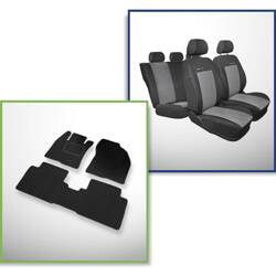 Conjunto: tapetes de veludo + capas feitas sob medida para Toyota Avensis III Kombi, Sedan (2009-2018) – Elegance P-2