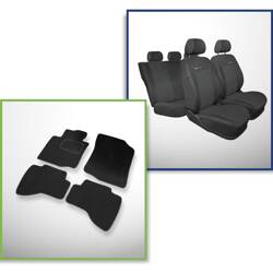 Conjunto: tapetes de veludo + capas feitas sob medida para Toyota Aygo Hatchback (2005-2014) – Elegance P-1